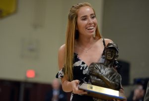 Citrus Valley High Schools Claire Graves receives the Ken Hubbs Awards on Monday, May 15, 2017 at Colton High School in Colton, Ca. (Micah Escamilla, Redlands Daily Facts/SCNG)